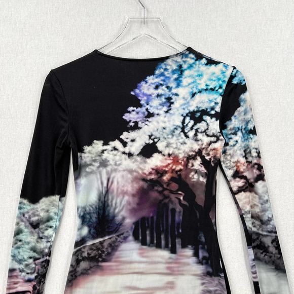 MARY KATRANTZOU Dress Womes Small Black Long Sleeve Misty Maria Night time - Picture 5 of 16